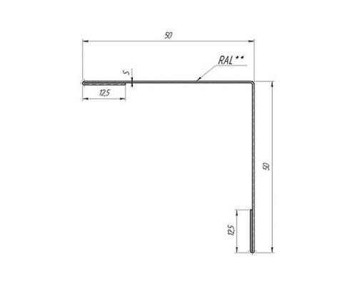Планка завершающая 50х50 жалюзи Milan 0.45 Drap RAL 8004 терракота