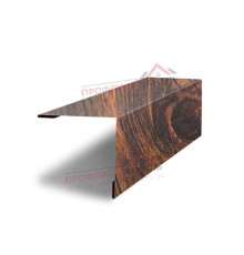 Планка завершающая 50х50 жалюзи Milan 0.45 Print Elite Chestnut Wood (обратная сторона серая)