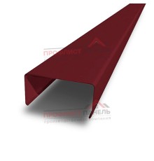 Декоративная планка П - 46х37, двухсторонний ПЭ, Ral 3005 - 0,45мм