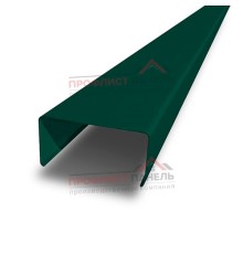 Декоративная планка П - 46х37, двухсторонний ПЭ, Ral 6005 - 0,45мм