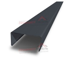 Декоративная планка П - 46х37, двухсторонний ПЭ, Ral 7024 - 0,45мм