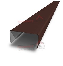 Декоративная планка П - 46х37, ПЭ, Ral 8017 - 0,35мм