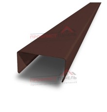 Декоративная планка П - 46х37, двухсторонний ПЭ, Ral 8017 - 0,45мм