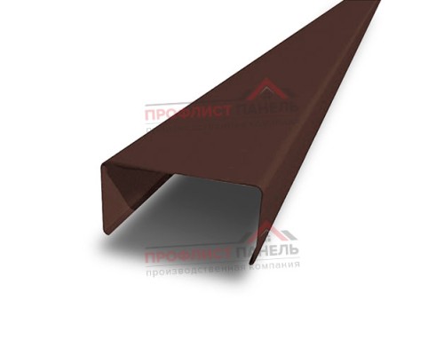 Декоративная планка П - 60х30, двухсторонний ПЭ, Ral 8017 - 0,5мм
