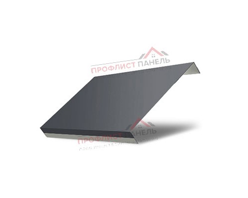 Ламель обратная 125 Texas стартовая/финишная для калиток и ворот 0,5 PurLite Мatt RAL 7024 мокрый асфальт