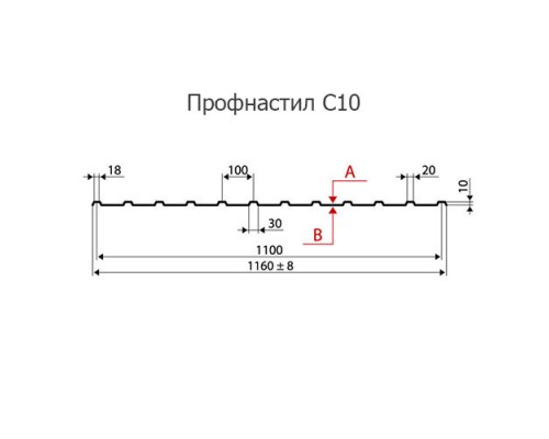 Профнастил нержавеющий С10 0.8 AISI 304