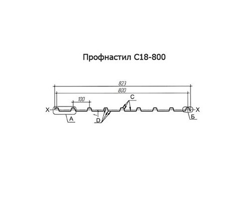 Профнастил оцинкованный С18-800-0.6 цена за м2
