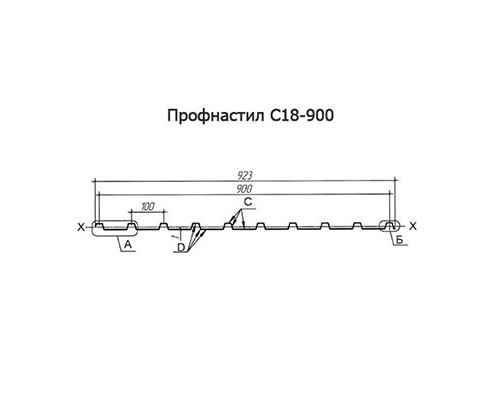 Профнастил оцинкованный С18-900-0.45 цена за пог.м